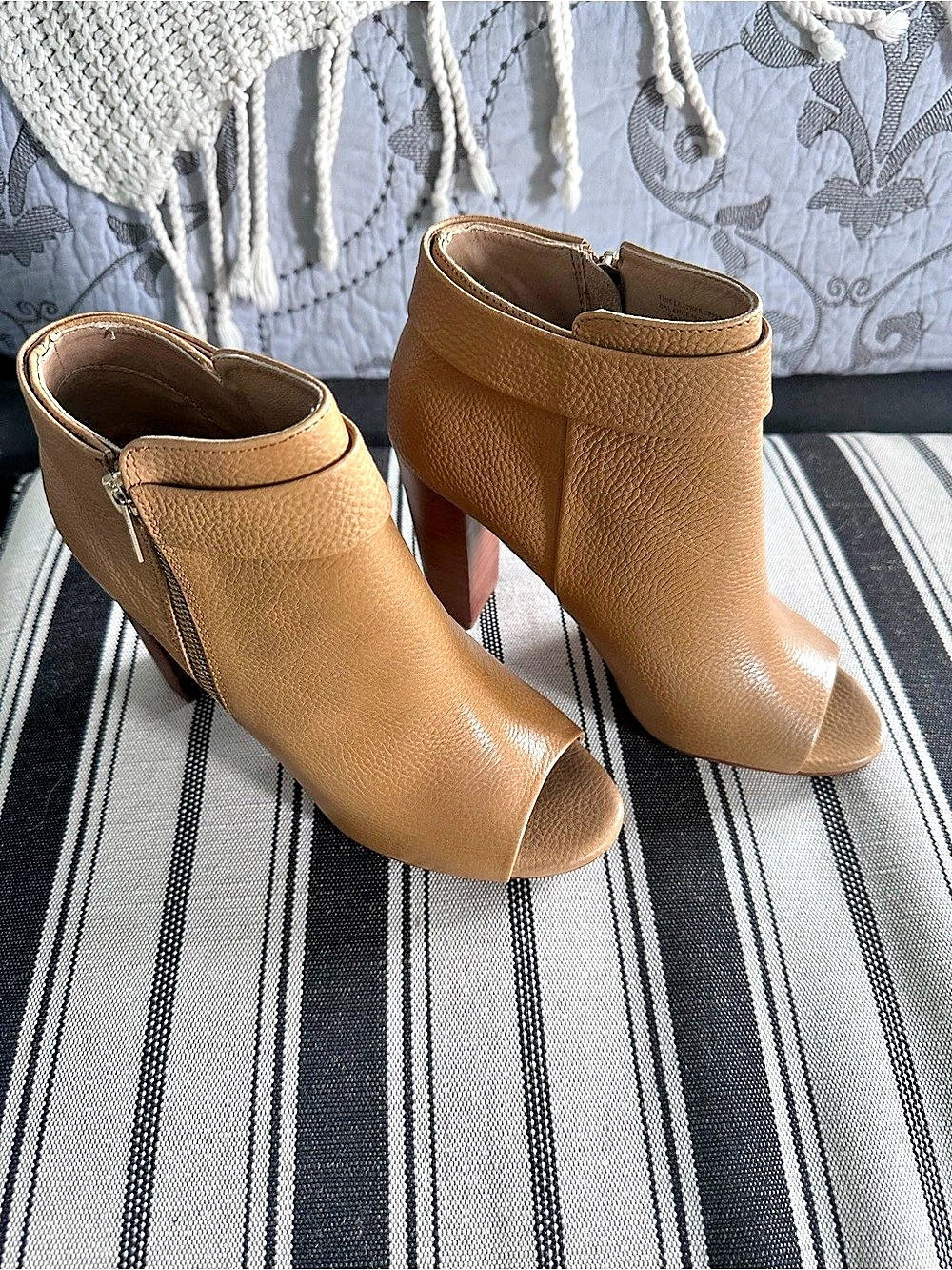 Splendid Peep Toe Ankle Heels in Brown